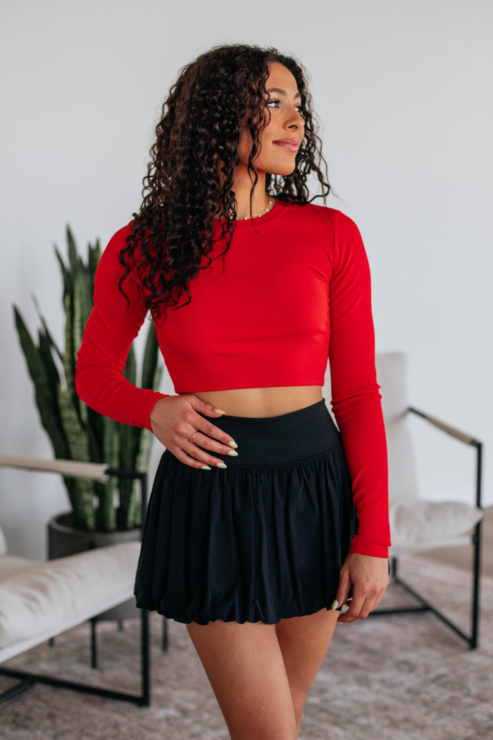 Mazure Ribbed Top - Cherry