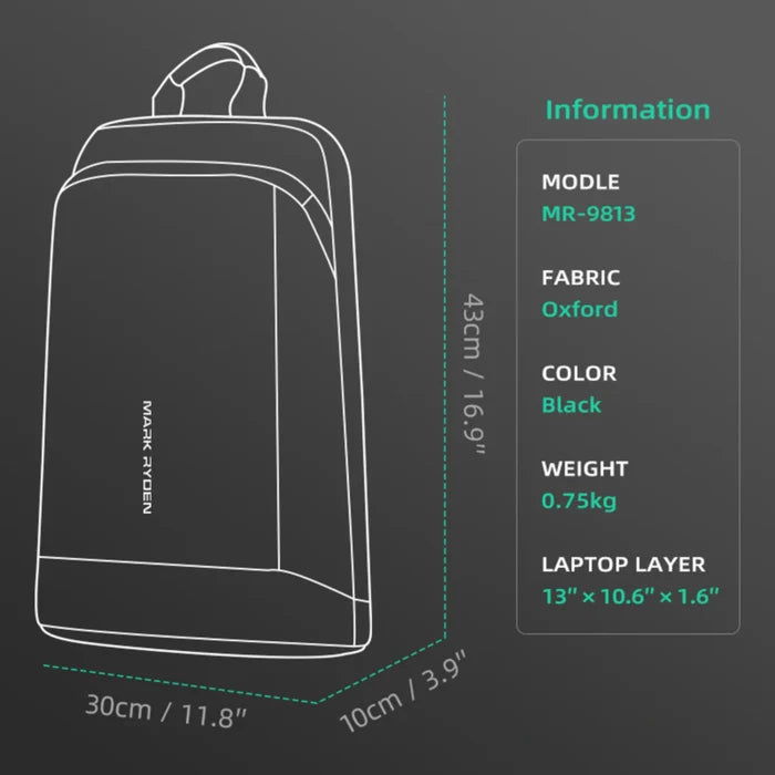 Men Laptop Backpack Slim