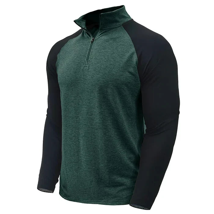 Men's Color Block Quarter Zip Pullover Shirt
