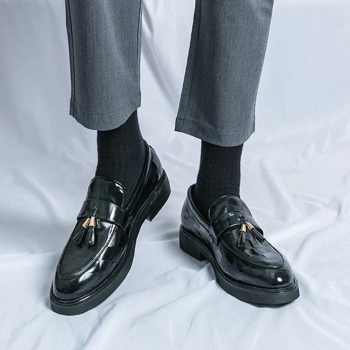Men's Leather Formal Moccasins Black and Brown