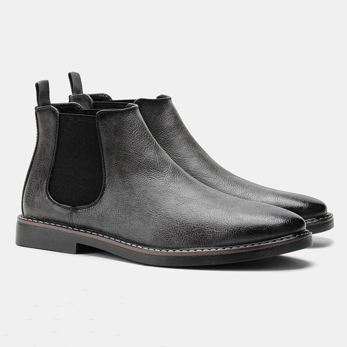 Men's Leather Look Elegant Chelsea Boots Brown