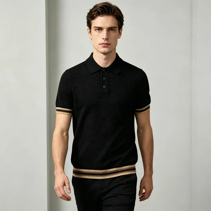 Men's Lightweight Breathable Polo Shirt Black