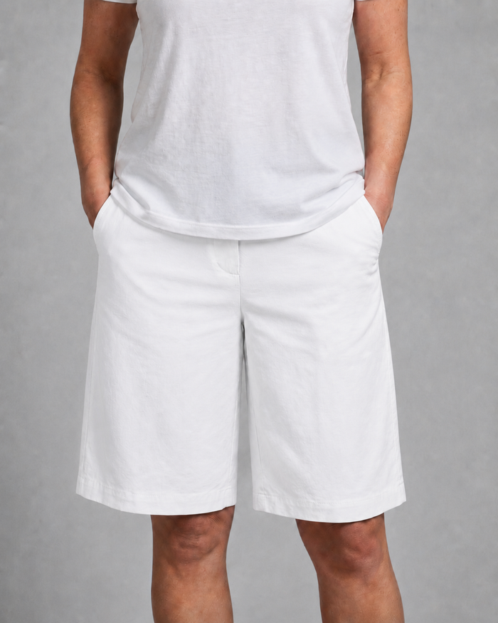 Men's Mid-Rise Wide-Leg Knee-Length Shorts