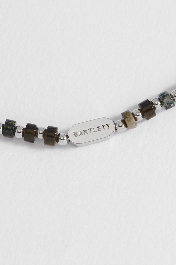 Men's Mixed Green Gemstone Rondelle Bracelet