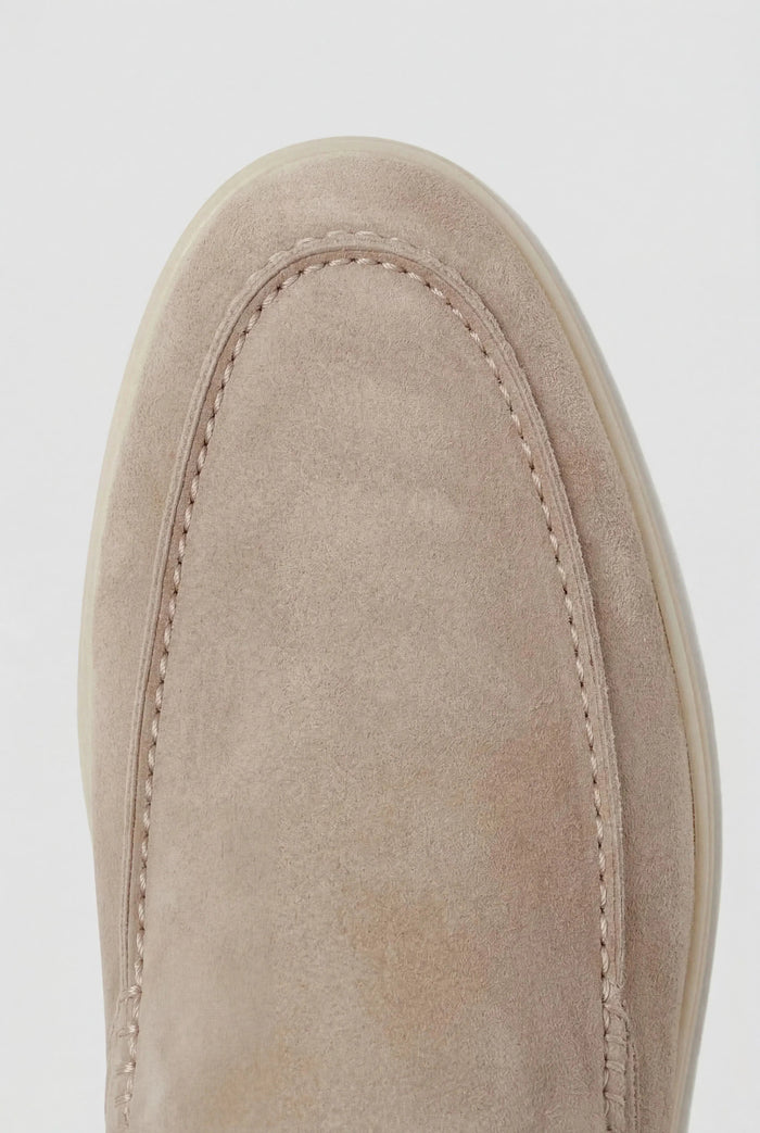 Men's Suede Open Back Casual Mules Beige