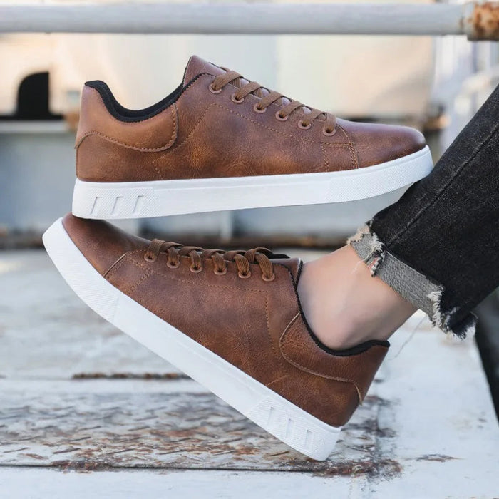 Men's Vegan Leather Lace-Up Shoes Lightweight Classic Footwear