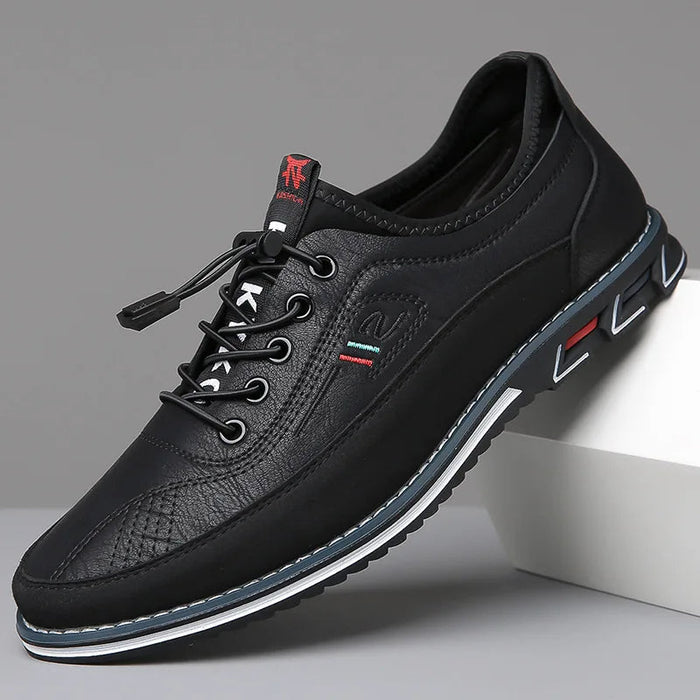Men's Vegan PU Leather Lace-Up Shoes