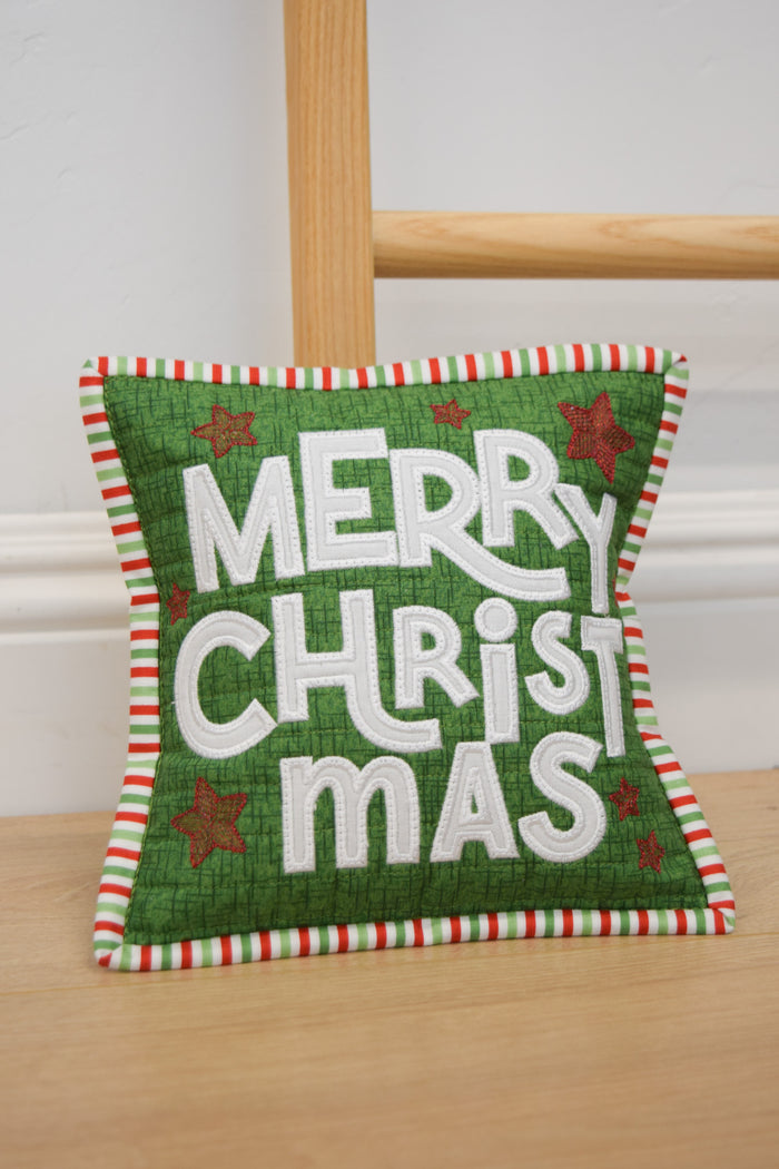 Merry Christmas Shelf Pillow Fabric Kit
