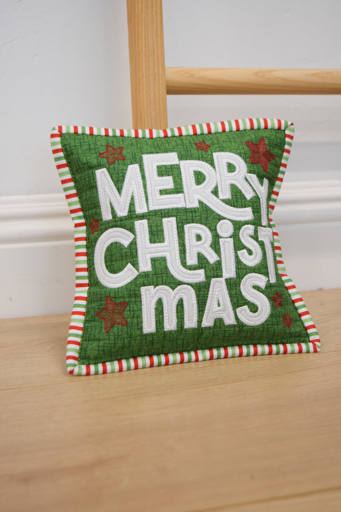 Merry Christmas Shelf Pillow Fabric Kit