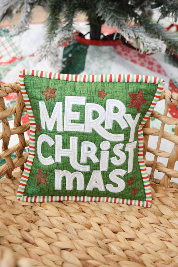 Merry Christmas Shelf Pillow Fabric Kit