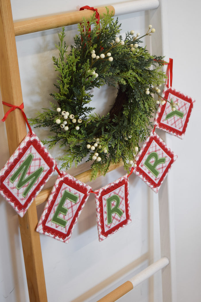 Merry in the Hoop Banner Fabric Kit-Green