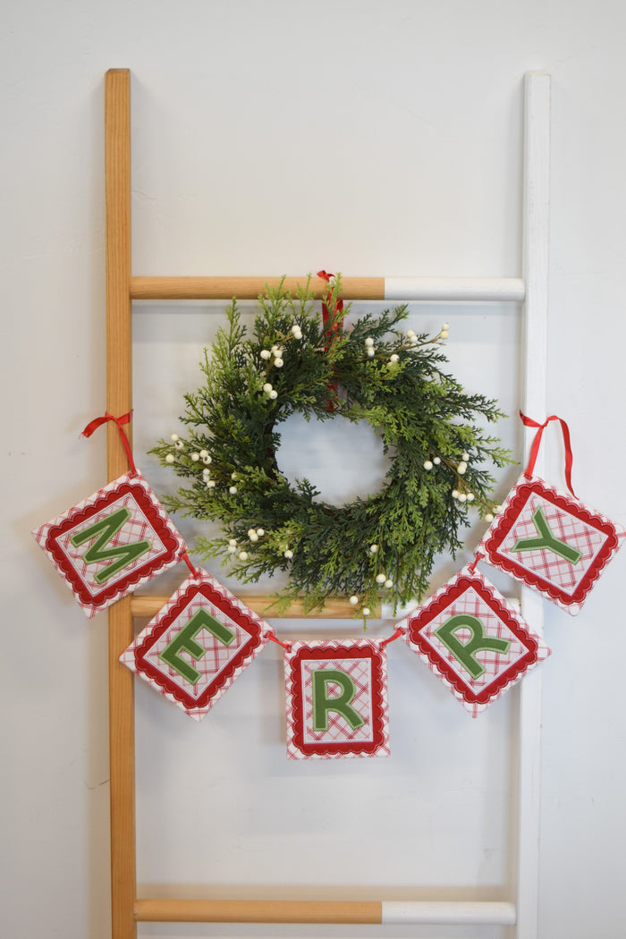 Merry in the Hoop Banner Fabric Kit-Red