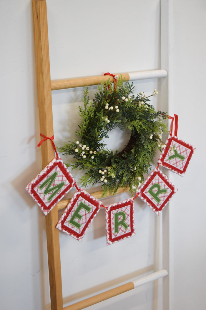 Merry in the Hoop Banner Fabric Kit-Red