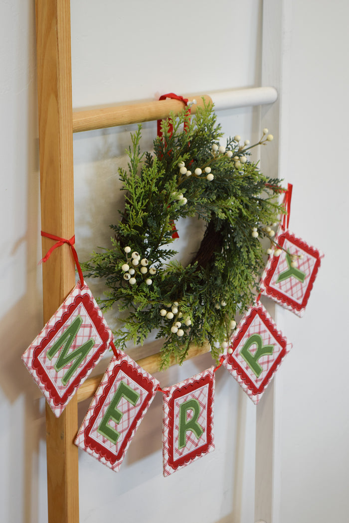 Merry in the Hoop Banner Fabric Kit-Red