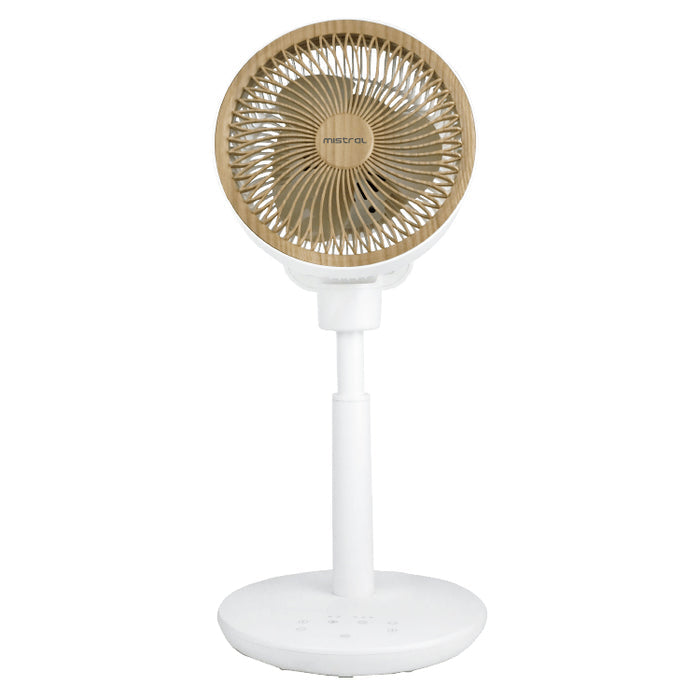 mistral short stand fan in white wood
