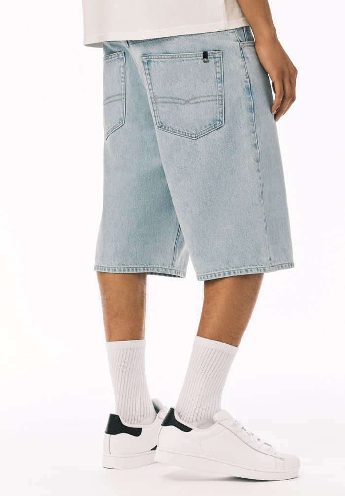 Buffalo Men Shorts Navy Denim Denim Shorts Rigid Mid-Length