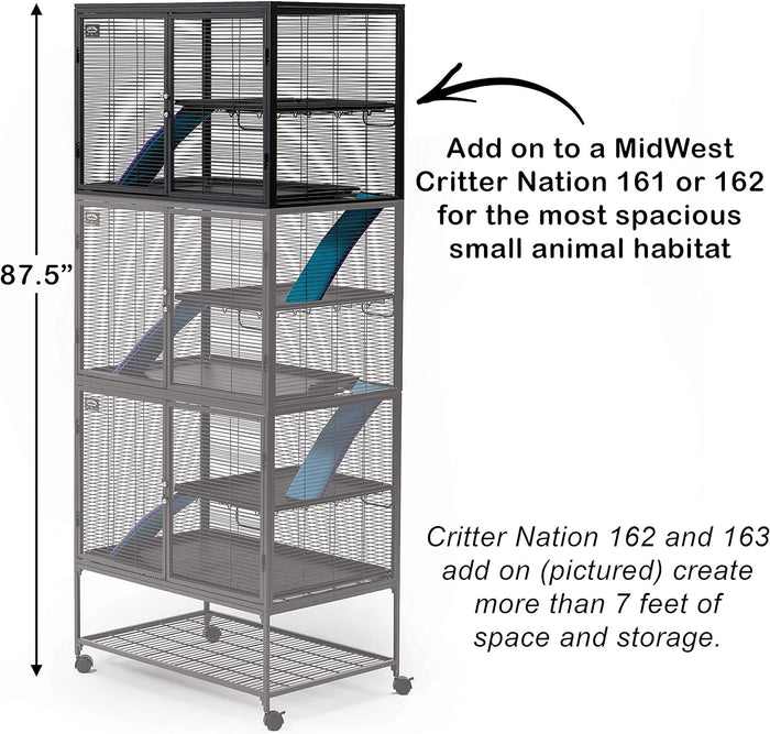 MidWest Homes for Pets Deluxe Critter Nation Add-On Unit Small Animal Cage Model 163