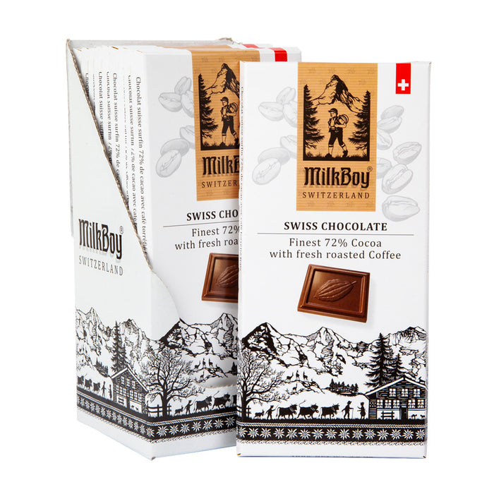Milkboy Swiss Dark Chocolate Coffee Bar Candy - 10 Count