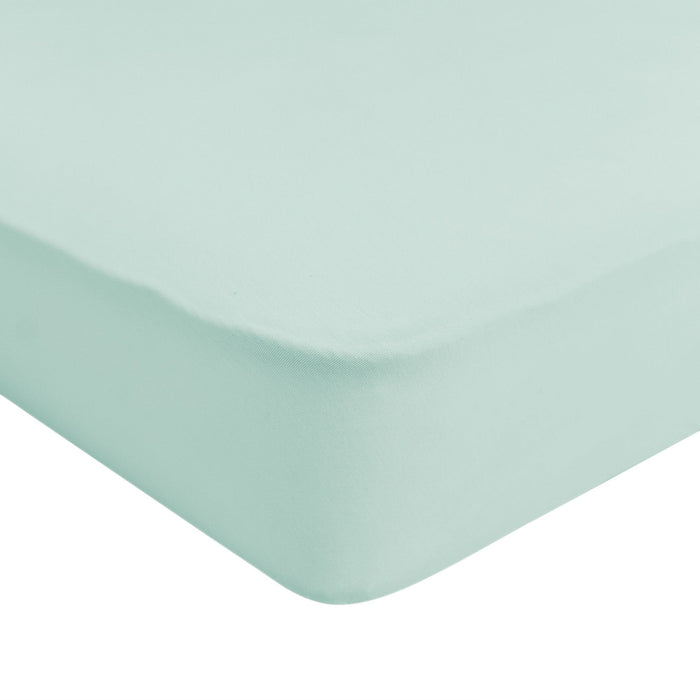 Corner of Kyte Baby Mini Crib Sheet in Sage