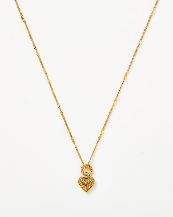 Mini Ridge Heart Charm Pendant Necklace Necklaces Missoma