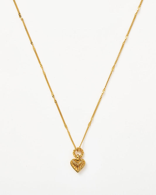Mini Ridge Heart Charm Pendant Necklace Necklaces Missoma