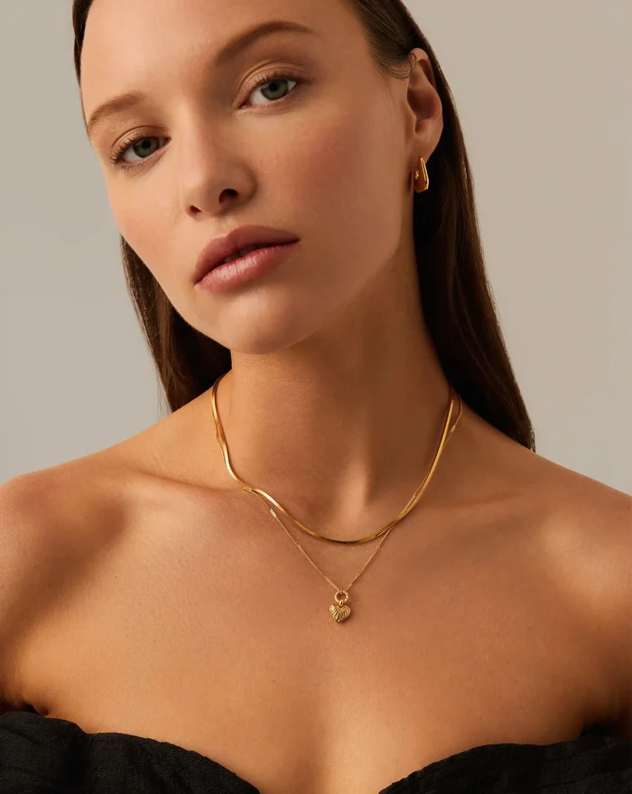 Mini Ridge Heart Charm Pendant Necklace Necklaces Missoma