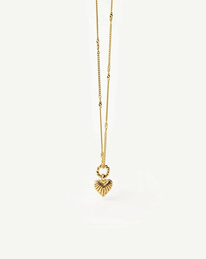 Mini Ridge Heart Charm Pendant Necklace Necklaces Missoma