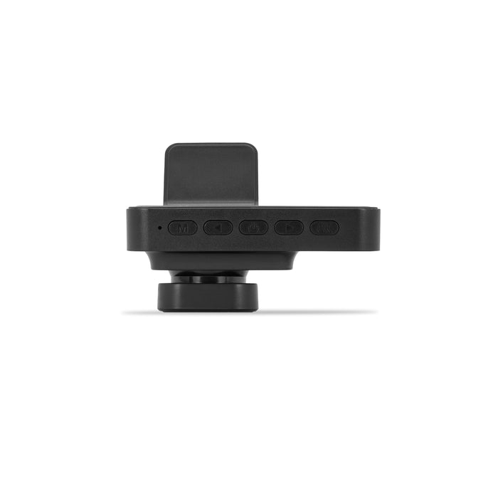 Black electronic device on a white background