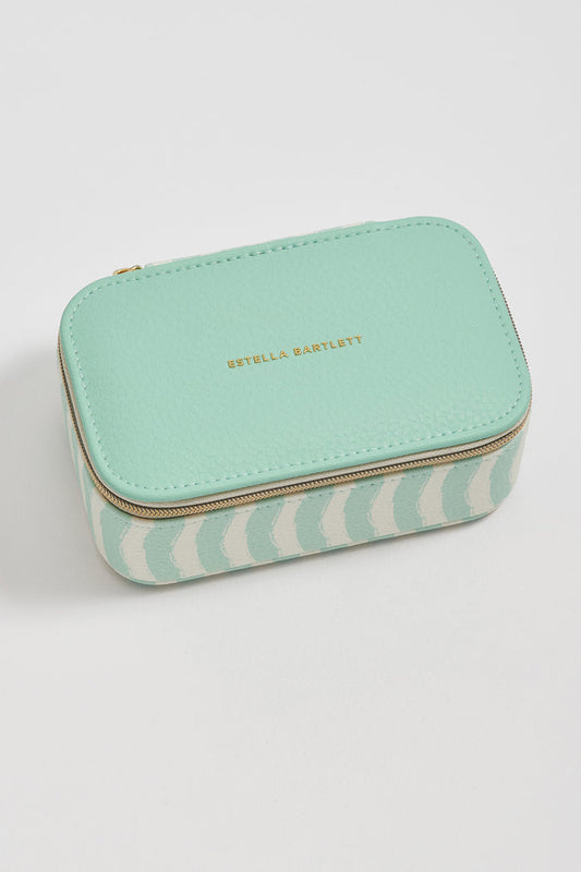 Mint Wiggle Print Mini Jewellery Box