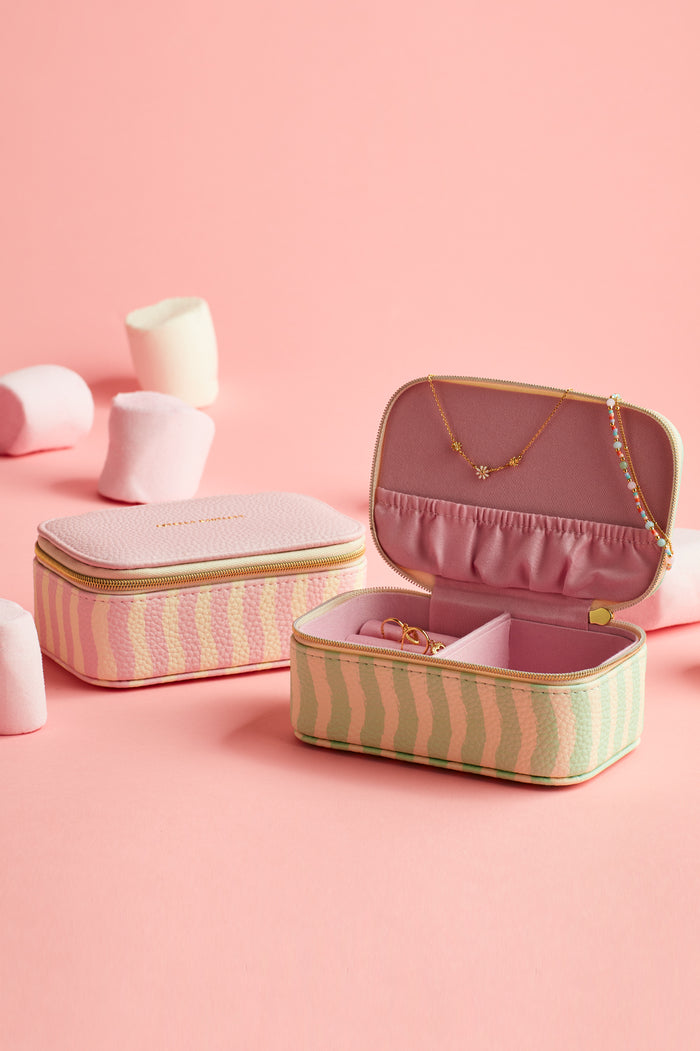 Mint Wiggle Print Mini Jewellery Box
