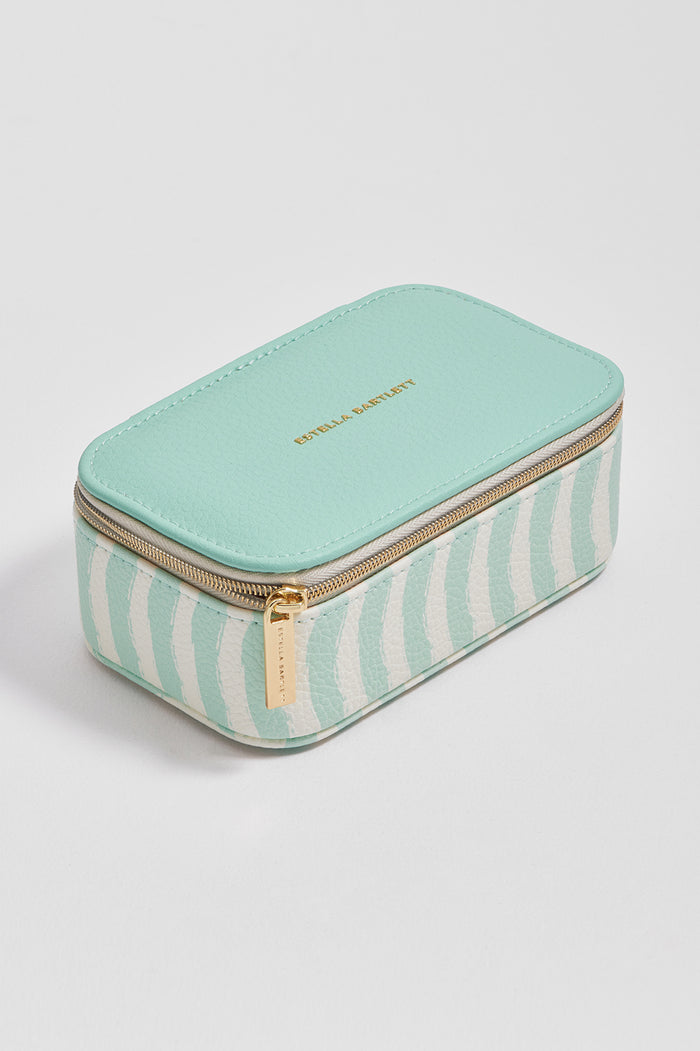Mint Wiggle Print Mini Jewellery Box