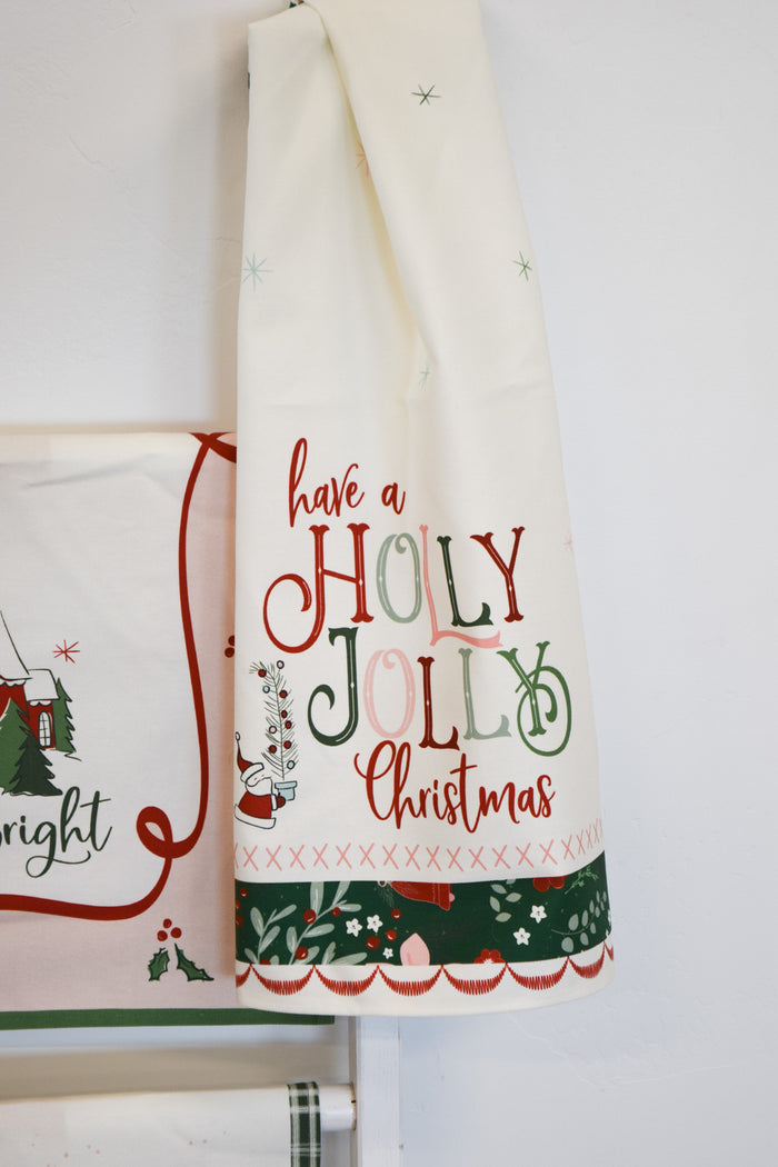 Mistletoe & Holly Dishtowels Fabric Kit