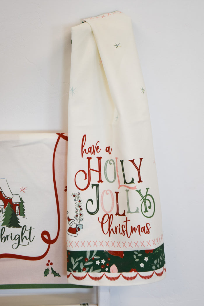 Mistletoe & Holly Dishtowels Fabric Kit