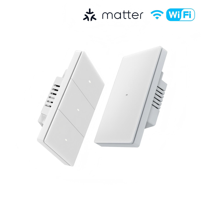 MOES Matter WiFi Smart Switch, Star Grand Series Full-Touch 10A 2200W Power Load, Neutral Required US Standard
