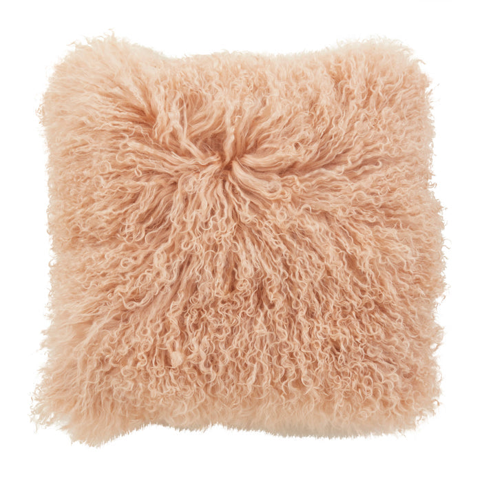 Mongolian Lamb Fur Pillow - Poly Filled: Charcoal / Polyester Insert / 12"x20"