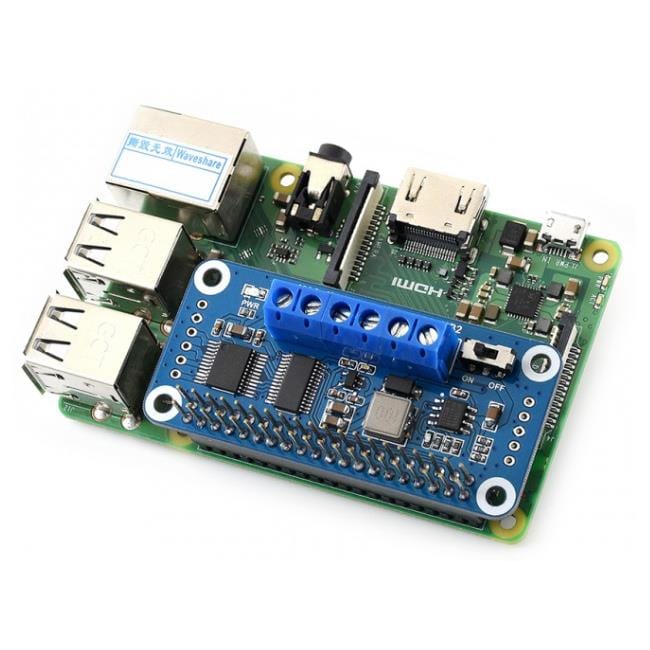 Motor Driver pHAT for Raspberry Pi (I2C) by Waveshare - The Pi Hut
