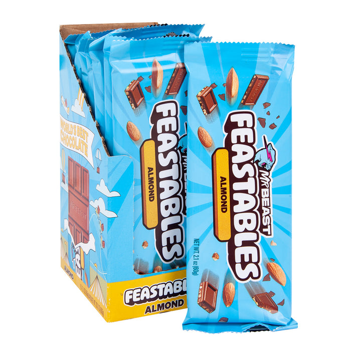 MrBeast Feastables Almond Chocolate Bar - 10 Count
