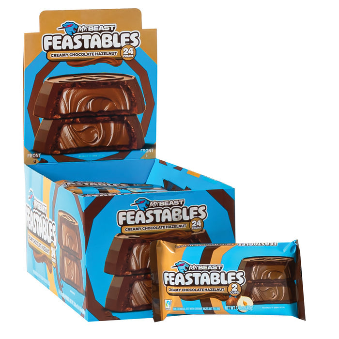 MrBeast Feastables Chocolate Hazelnut Candy Cups - 24 Count