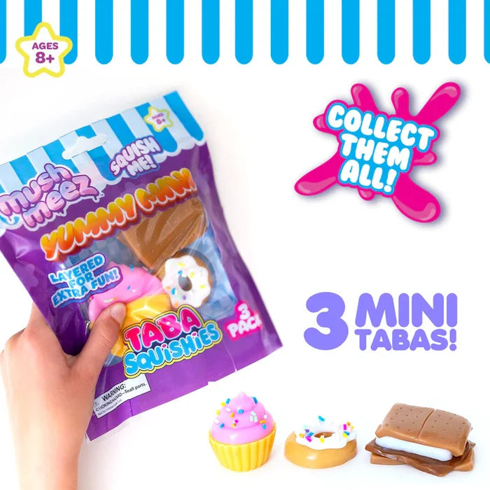 Mushmeez Yummy Minis 1.5 Inch Layered Taba Squishies - SWEET 3 Pack