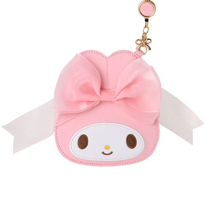 My Melody Card Case with Key Reel (50th Anniv. Ribbon Series) Accessory Japan Original