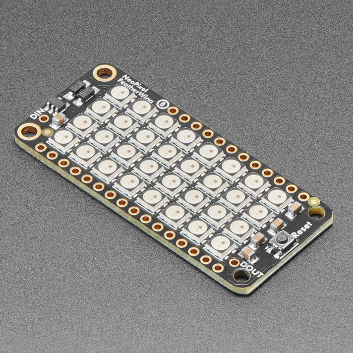 NeoPixel FeatherWing - 4x8 RGB LED Add-on For All Feather Boards by Adafruit - The Pi Hut