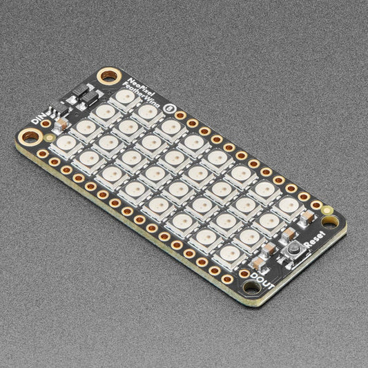 NeoPixel FeatherWing - 4x8 RGB LED Add-on For All Feather Boards by Adafruit - The Pi Hut