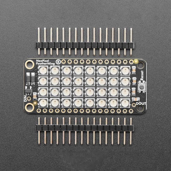 NeoPixel FeatherWing - 4x8 RGB LED Add-on For All Feather Boards by Adafruit - The Pi Hut