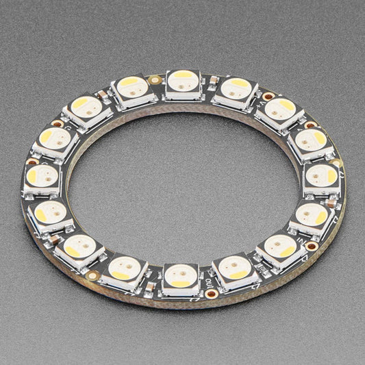 NeoPixel Ring - 16 x 5050 RGBW LEDs w/ Integrated Drivers (Cool White - ~6000K) by Adafruit - The Pi Hut