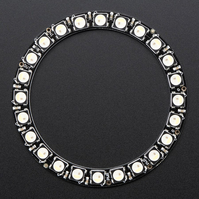 NeoPixel Ring - 24 x 5050 RGBW LEDs w/ Integrated Drivers (Cool White - 6000K) by Adafruit - The Pi Hut