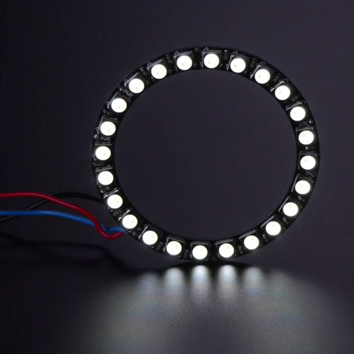 NeoPixel Ring - 24 x 5050 RGBW LEDs w/ Integrated Drivers (Cool White - 6000K) by Adafruit - The Pi Hut