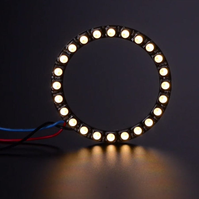 NeoPixel Ring - 24 x 5050 RGBW LEDs w/ Integrated Drivers (Warm White - 3000K) by Adafruit - The Pi Hut