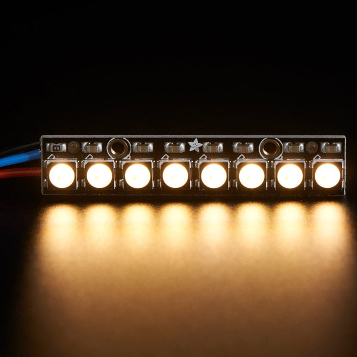 NeoPixel Stick - 8 x 5050 RGBW LEDs - Warm White - 3000K by Adafruit - The Pi Hut