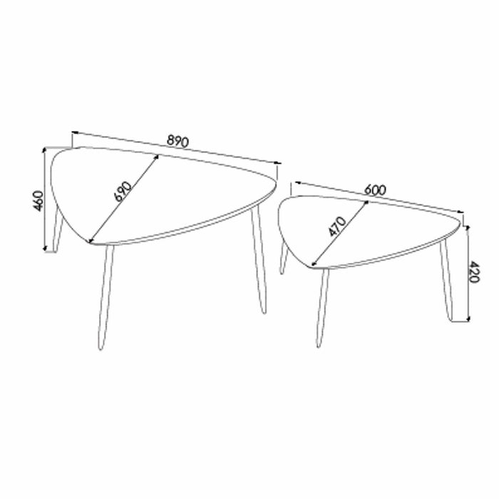 Nested Coffee Table Black on Black Oak by Urban Style -Home Living Store - -