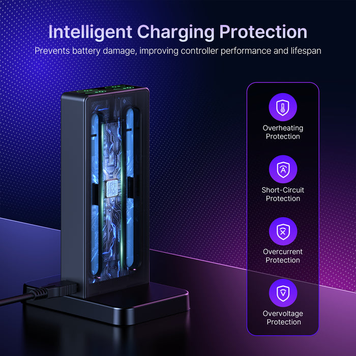 Inside view of the charging dock’s smart chip, which prevents battery damage.